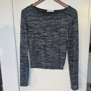 rag & bone Gray and Black Long Sleeve Top